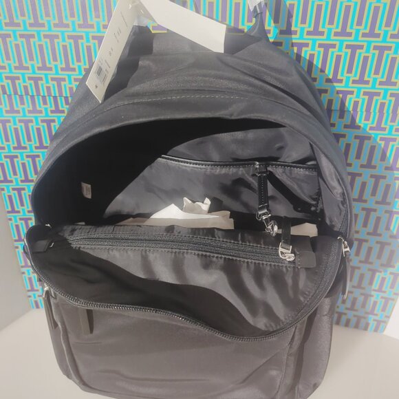 Tory Burch $350 Nylon Backpack Black Lightweight Purse Bag 173559 Pockets - Picture 8 of 10